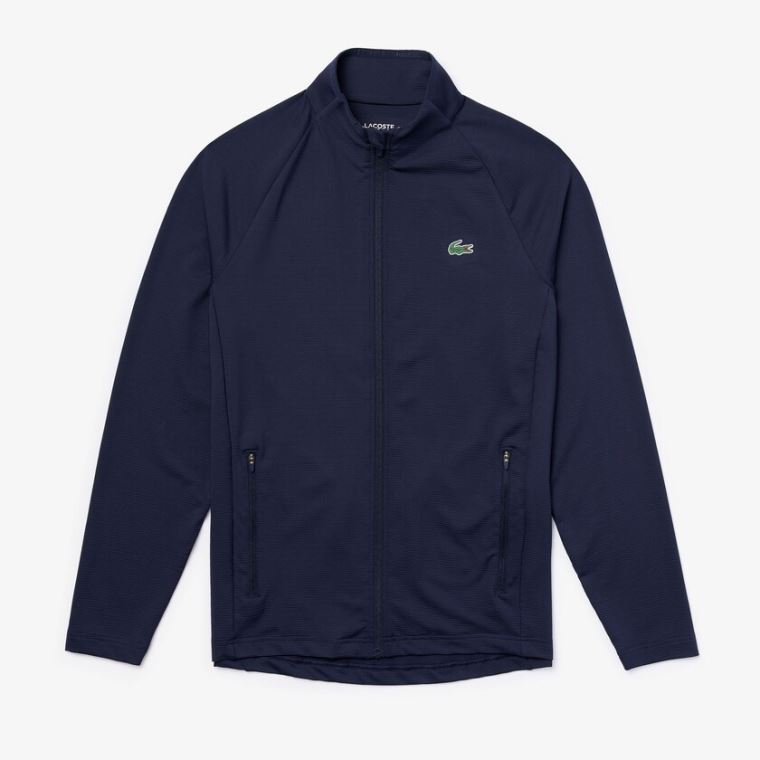 Lacoste SPORT Stretch Ergonomic Zippered Golfe Jacket Azul Marinho Azuis | Km8YY9bH