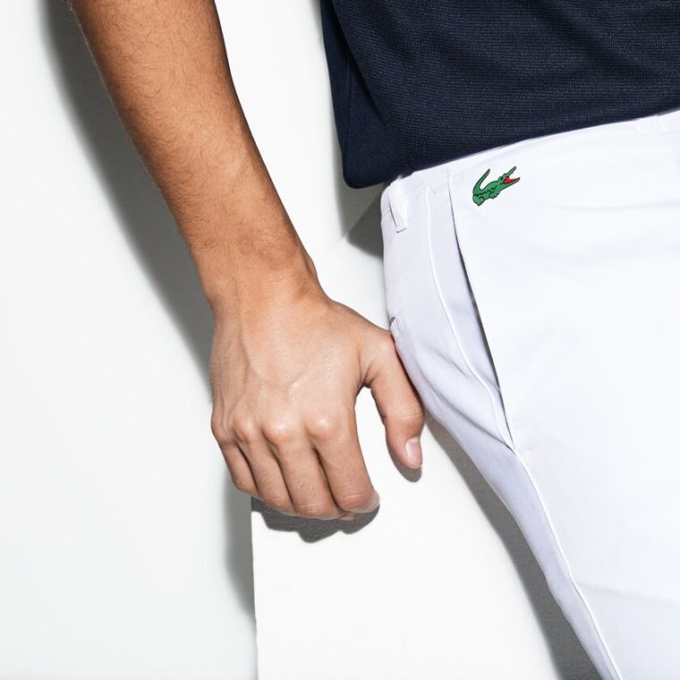 Lacoste SPORT Technical Gabardine Golfe Chino Pants Branco | qj1kAiz3