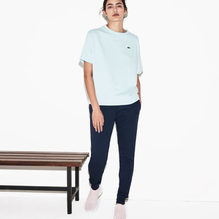 Lacoste SPORT Tenis Fleece Calças De Trilha Azul Marinho Azuis | bEHxITPR