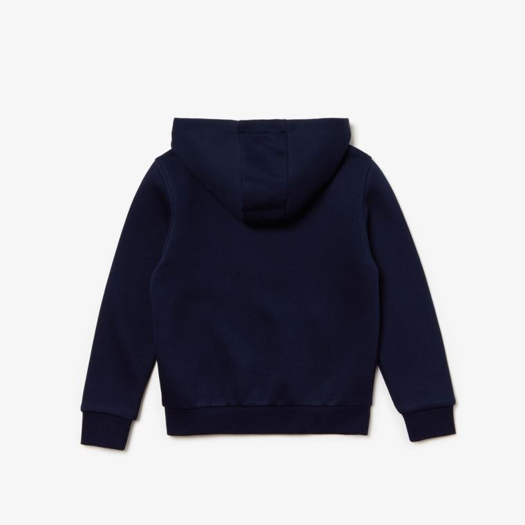 Lacoste SPORT Tenis Zippered Fleece Sweatshirt Azul Marinho Azuis Cinzentas | CDdVW5dO