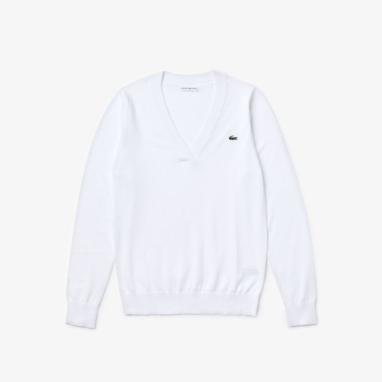 Lacoste SPORT V-neck Moletom Branco | QZejWJF1