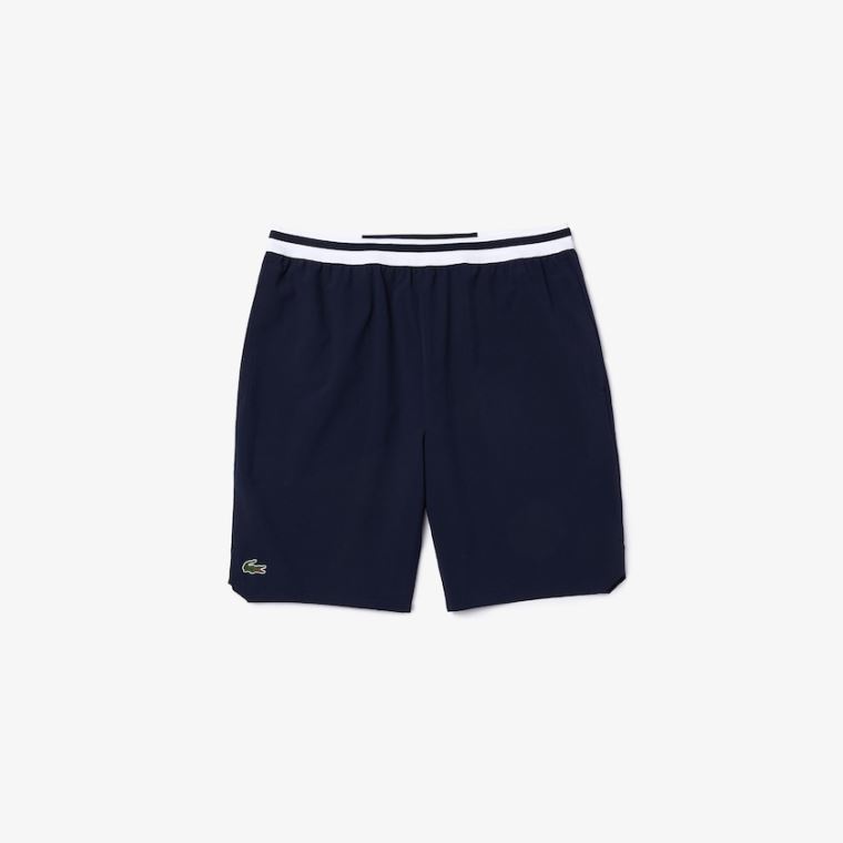 Lacoste SPORT x Novak Djokovic Stretch Taffeta Shorts Azul Marinho Azuis Branco | Rm93ijVV