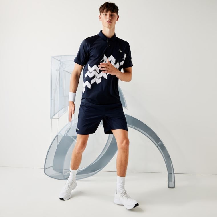 Lacoste SPORT x Novak Djokovic Stretch Taffeta Shorts Azul Marinho Azuis Branco | Rm93ijVV