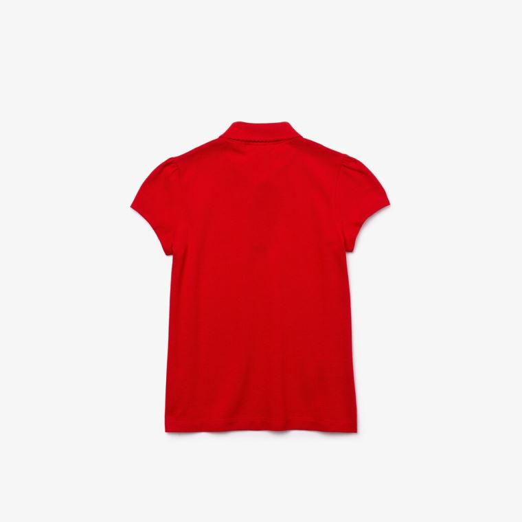 Lacoste Scalloped Collar Mini Piqué Polo Shirt Vermelhas | AZI7KFKu