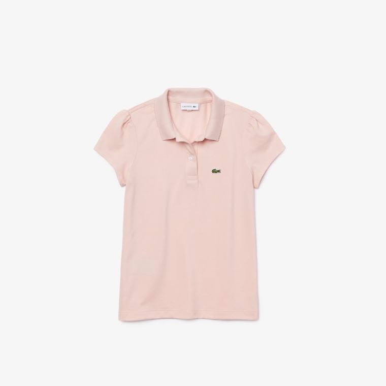 Lacoste Scalloped Collar Mini Piqué Polo Shirt Luz Rosa | GguQGisW