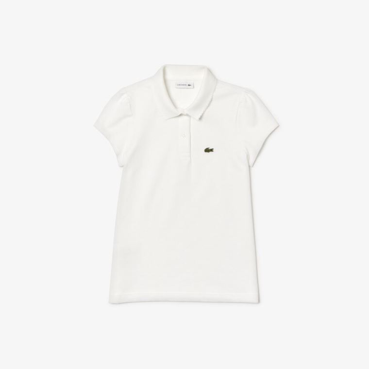 Lacoste Scalloped Collar Mini Piqué Polo Shirt Branco | x2MLBSEU