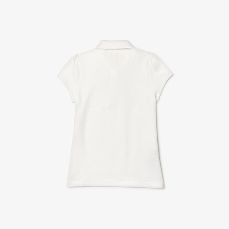 Lacoste Scalloped Collar Mini Piqué Polo Shirt Branco | x2MLBSEU