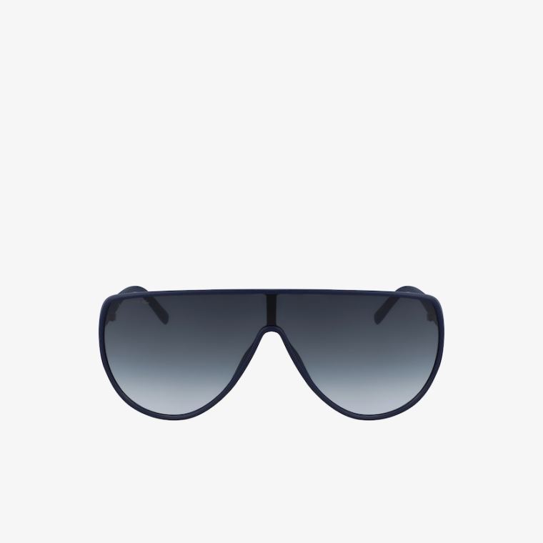 Lacoste Shield Plastic Esportivos-Inspired Sunglasses Azuis | tiAlL6hJ