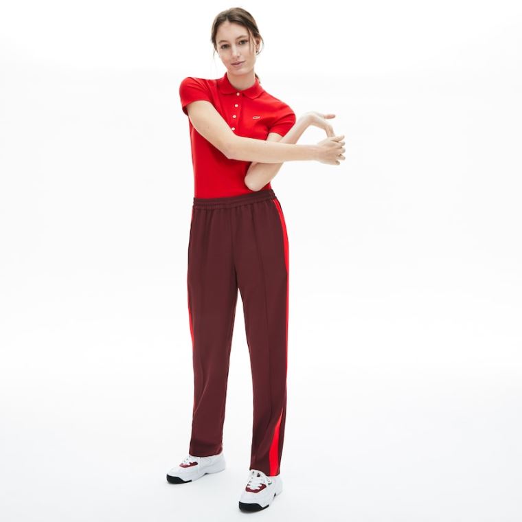 Lacoste Side-Stripe Atletismo Pants Vermelhas Escuro Vermelhas | 8fLcccdl