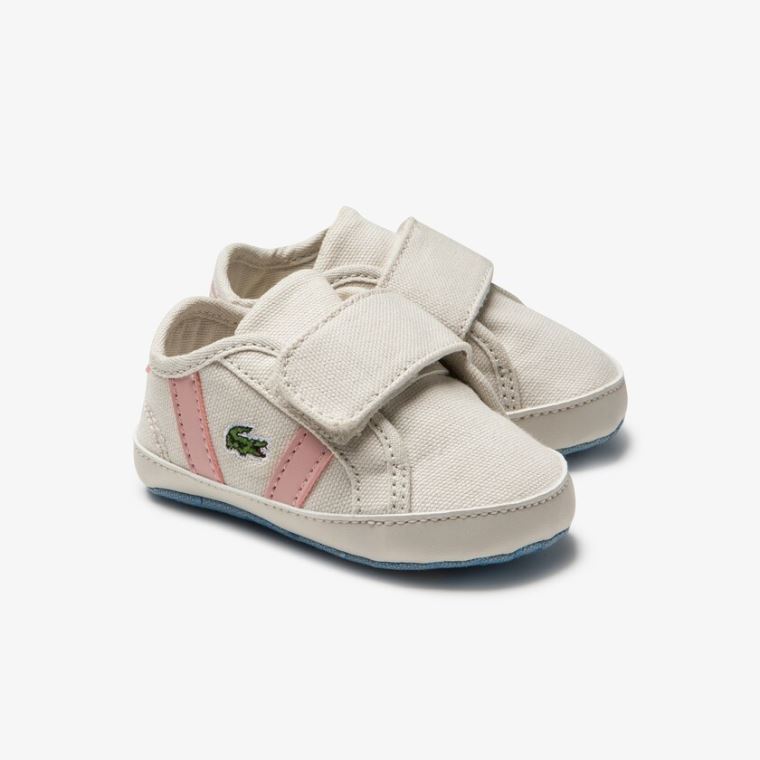 Lacoste Sideline Crib Lona Sneakers Branco Luz Rosa | 1vr6gb61