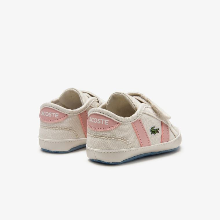 Lacoste Sideline Crib Lona Sneakers Branco Luz Rosa | 1vr6gb61