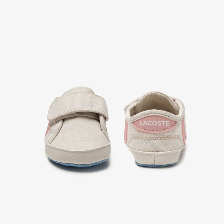 Lacoste Sideline Crib Lona Sneakers Branco Luz Rosa | 1vr6gb61