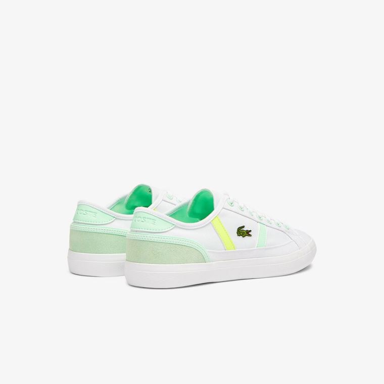 Lacoste Sideline Lona Sneakers Branco Luz Verdes | p9IXwu7M