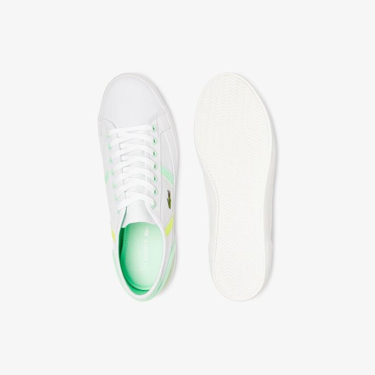 Lacoste Sideline Lona Sneakers Branco Luz Verdes | p9IXwu7M