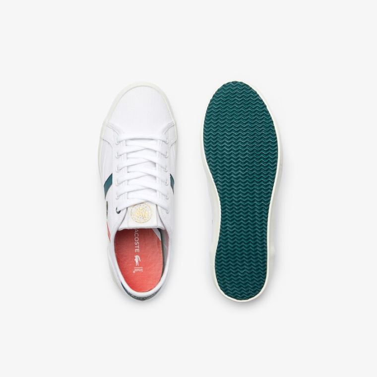 Lacoste Sideline Roland Garros Sneakers Branco Verdes | C1NDPd6r