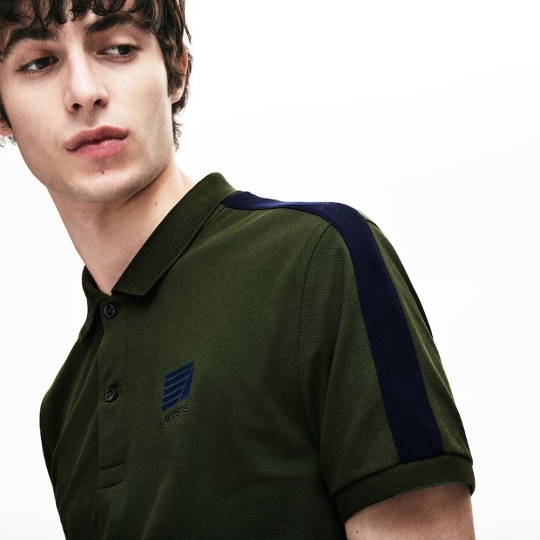 Lacoste Slim Fit Algodão Mini Piqué Polo Caqui Verdes Azul Marinho Azuis | bY0AXdU2