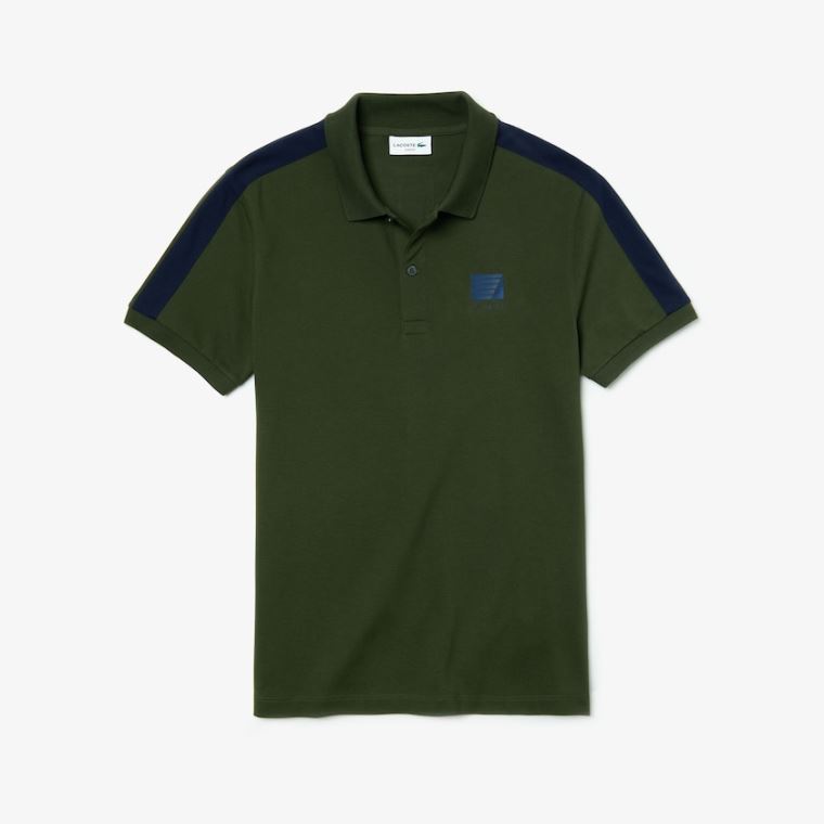 Lacoste Slim Fit Algodão Mini Piqué Polo Caqui Verdes Azul Marinho Azuis | bY0AXdU2