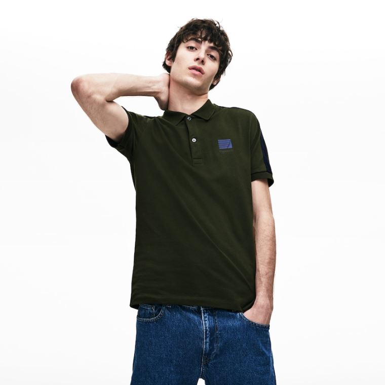 Lacoste Slim Fit Algodão Mini Piqué Polo Caqui Verdes Azul Marinho Azuis | bY0AXdU2