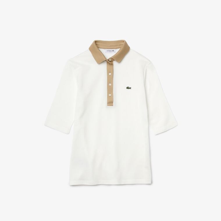 Lacoste Slim Fit Algodão Polo Shirt Branco Bege | P6ftmqaK