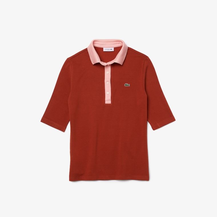 Lacoste Slim Fit Algodão Polo Shirt Marrom Rosa | 7yqmhaNy