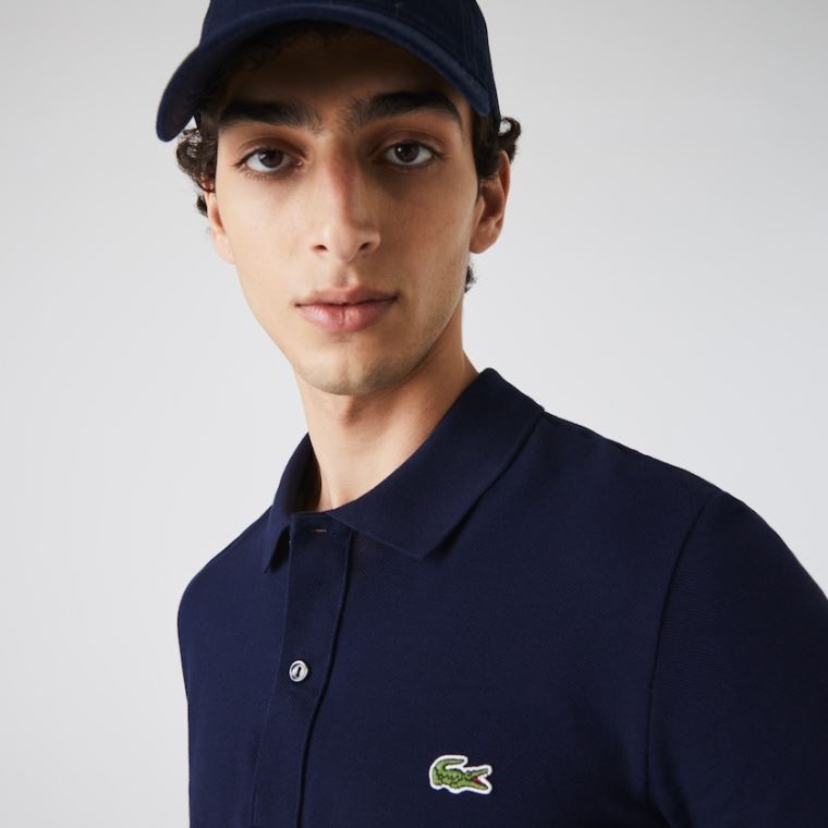 Lacoste Slim Fit Polo in Petit Piqué Azul Marinho Azuis | Wgb4yzxA