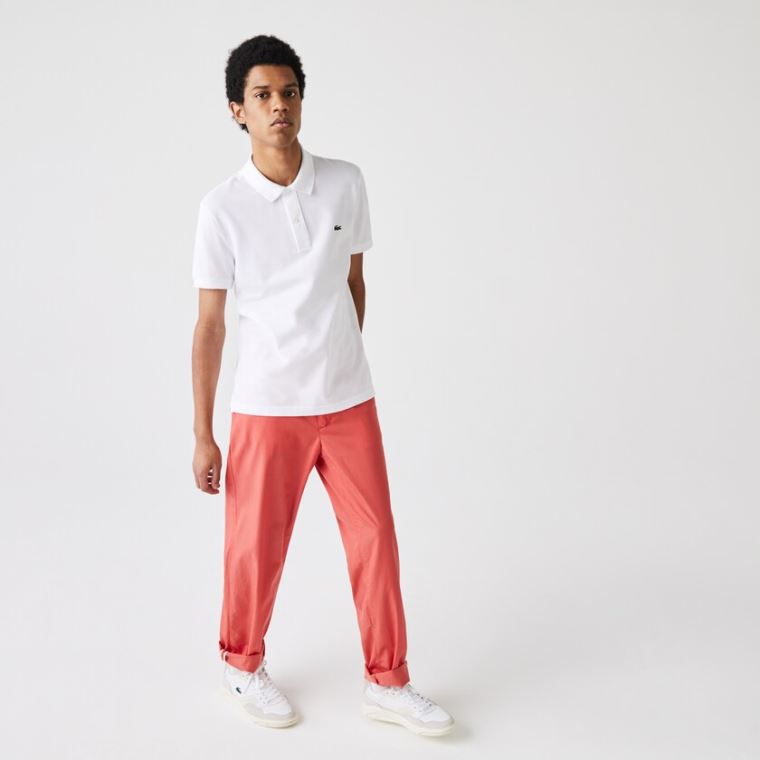 Lacoste Slim Fit Polo in Petit Piqué Branco | uERaMOit