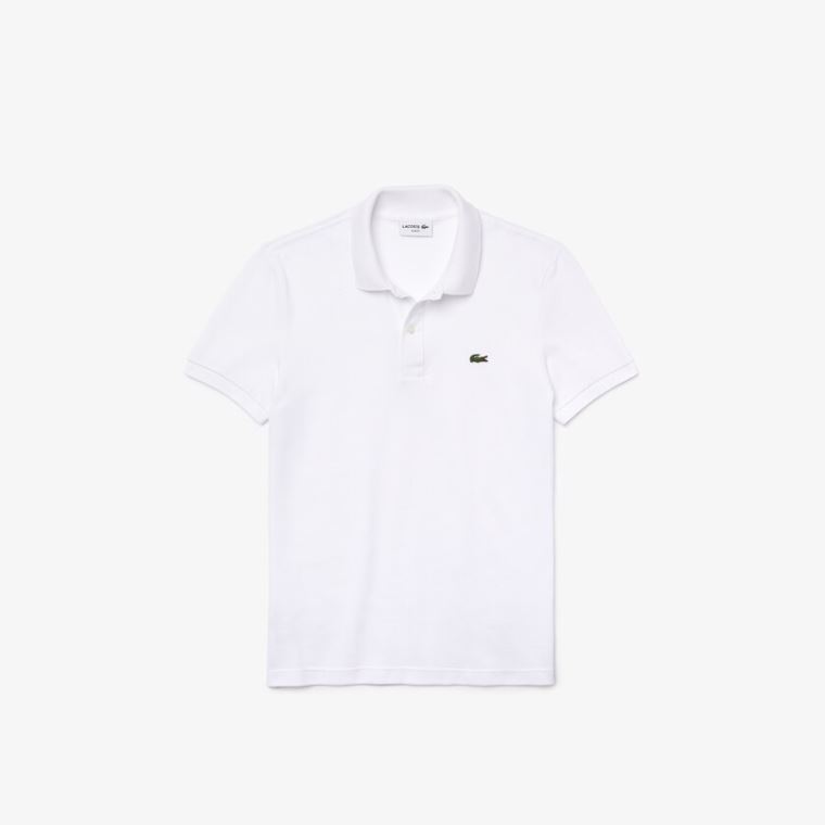 Lacoste Slim Fit Polo in Petit Piqué Branco | uERaMOit