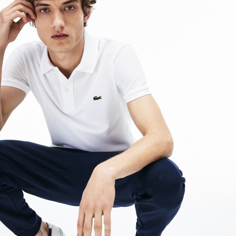 Lacoste Slim Fit Polo in Petit Piqué Branco | uERaMOit