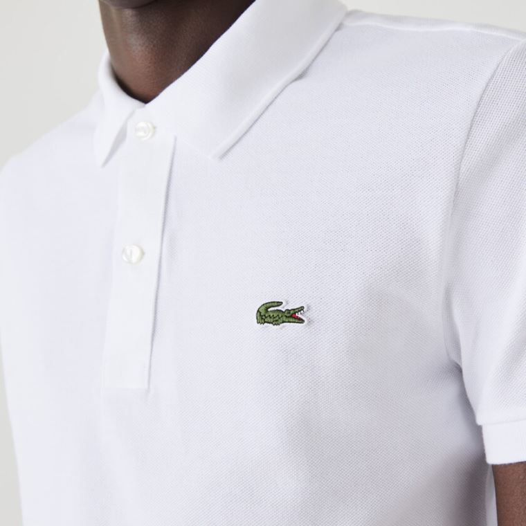 Lacoste Slim Fit Polo in Petit Piqué Branco | uERaMOit