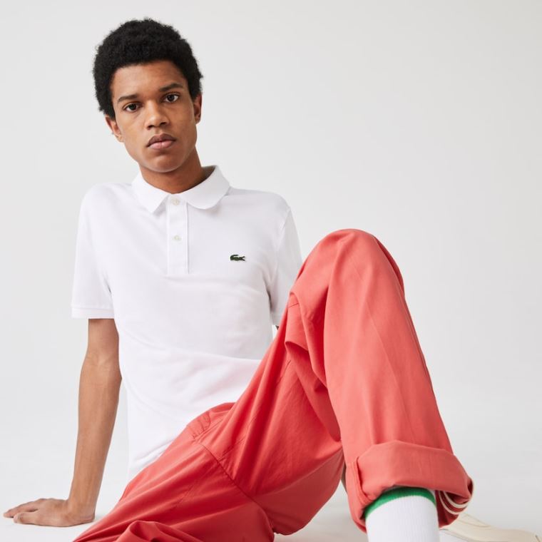 Lacoste Slim Fit Polo in Petit Piqué Branco | uERaMOit