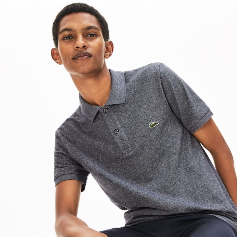 Lacoste Slim Fit Polo in Petit Piqué Cinzentas | GkupGr1m