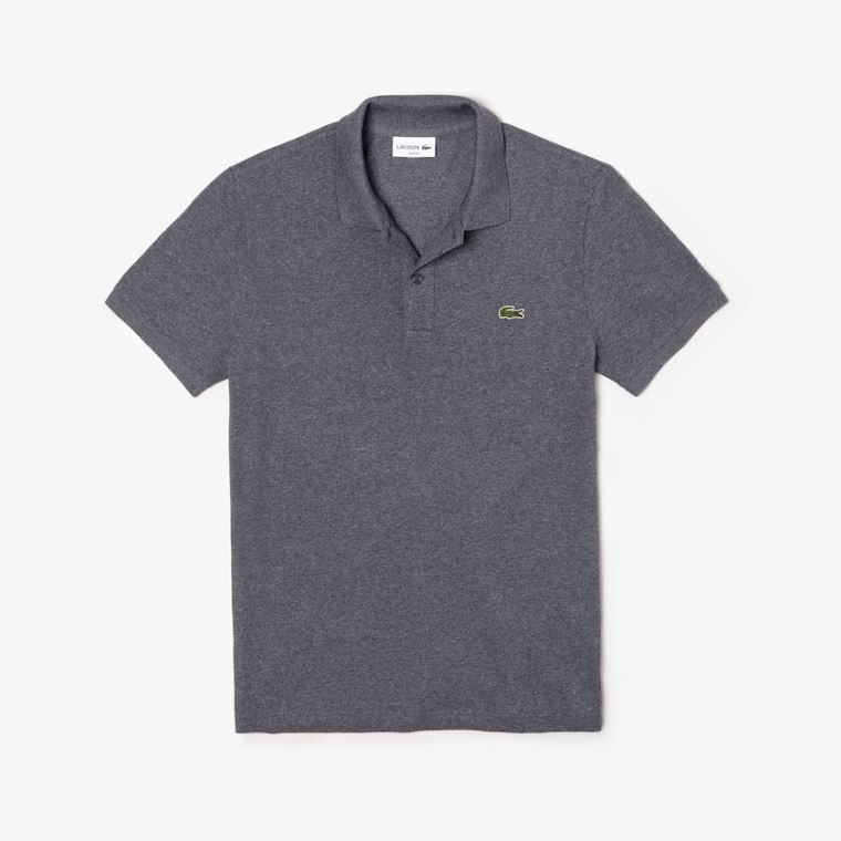 Lacoste Slim Fit Polo in Petit Piqué Cinzentas | GkupGr1m