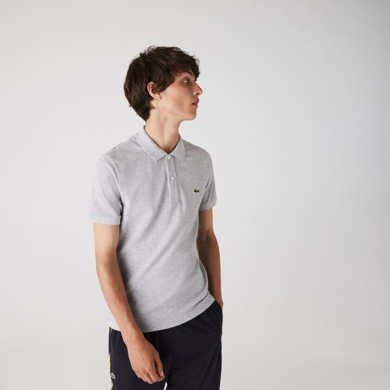 Lacoste Slim Fit Polo in Petit Piqué Cinzentas | dAz12pfj