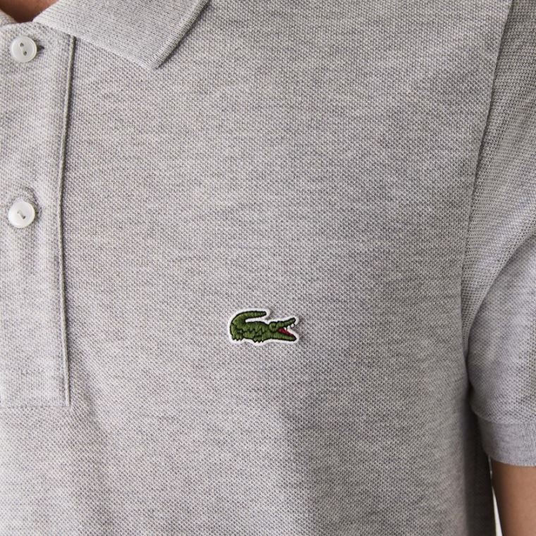 Lacoste Slim Fit Polo in Petit Piqué Cinzentas | dAz12pfj