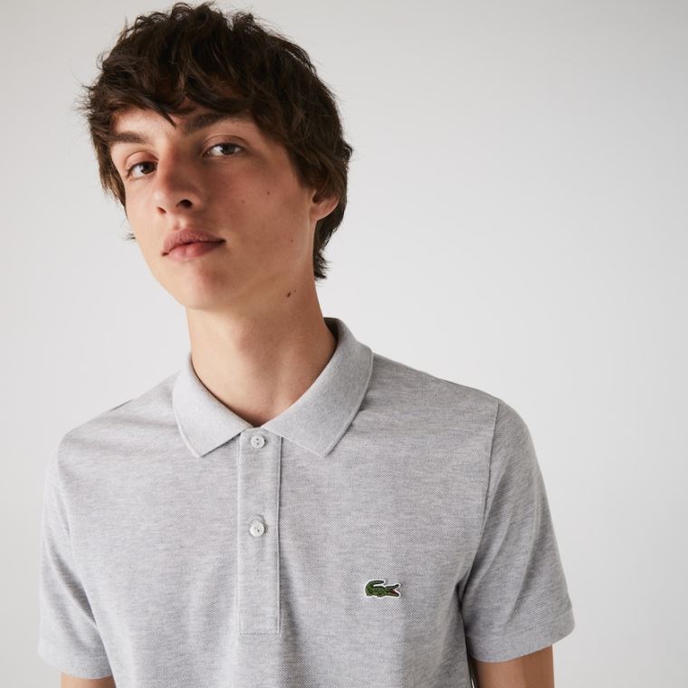 Lacoste Slim Fit Polo in Petit Piqué Cinzentas | dAz12pfj