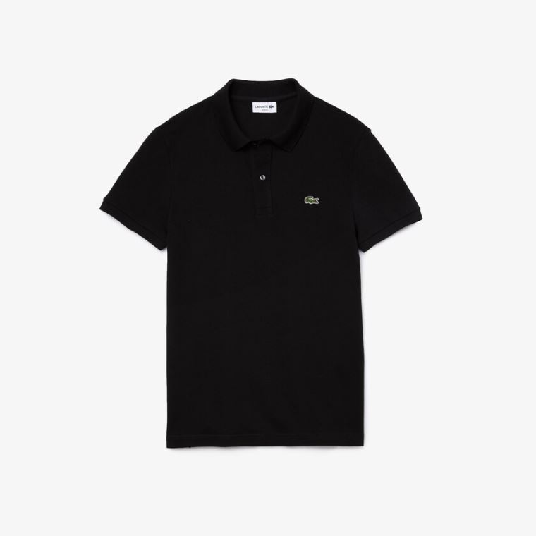 Lacoste Slim Fit Polo in Petit Piqué Pretas | pWU6NmS9