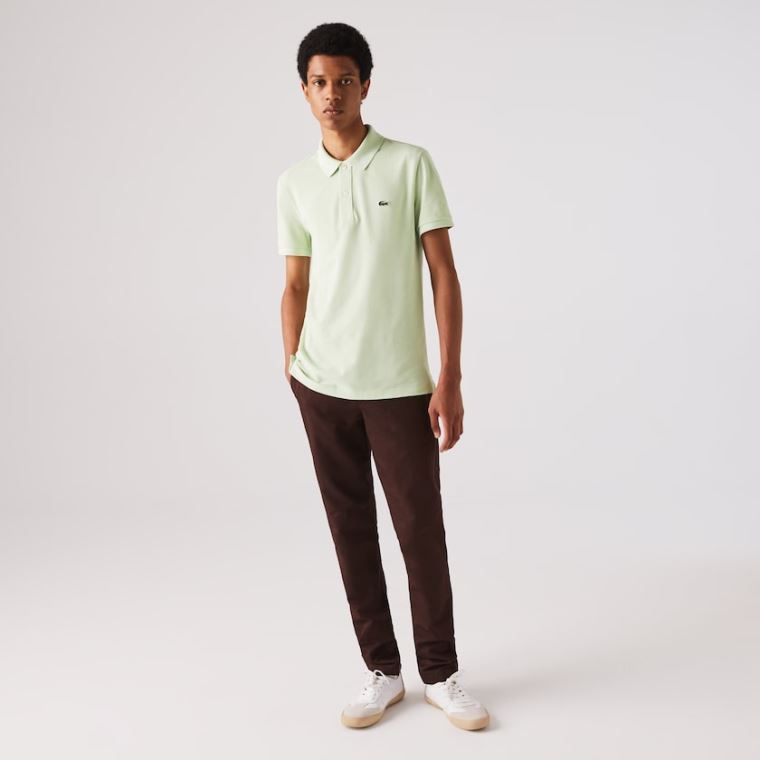 Lacoste Slim Fit Polo in Petit Piqué Verdes | 6EZv9Glx