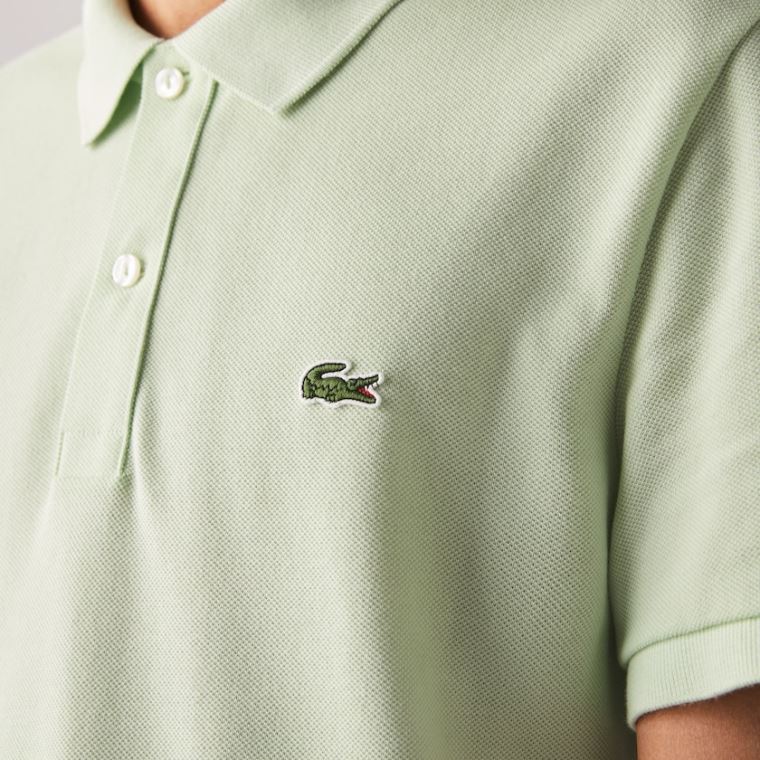 Lacoste Slim Fit Polo in Petit Piqué Verdes | 6EZv9Glx