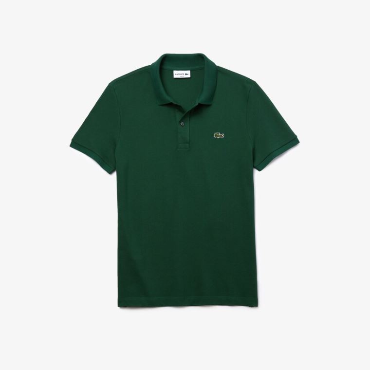 Lacoste Slim Fit Polo in Petit Piqué Verdes | D8KwRug0