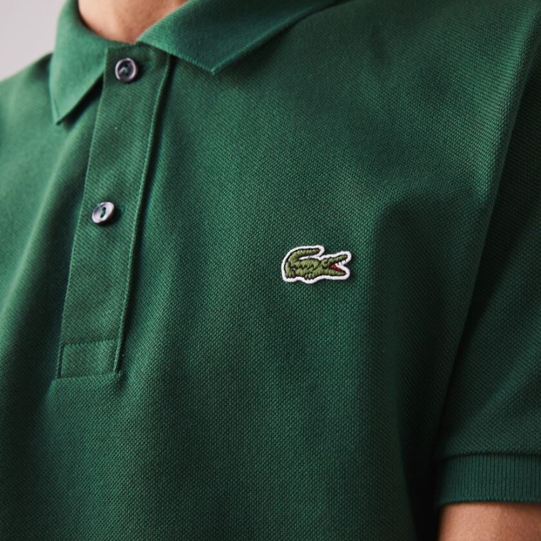 Lacoste Slim Fit Polo in Petit Piqué Verdes | D8KwRug0