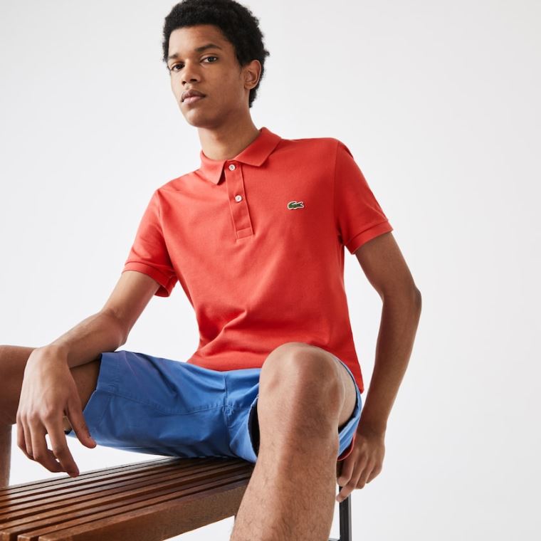 Lacoste Slim Fit Polo in Petit Piqué Vermelhas | LcHs9s09