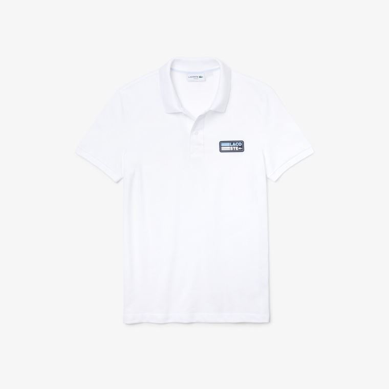 Lacoste Slim Fit Solid Algodão Piqué Polo With Badge Branco | lSJohgpM