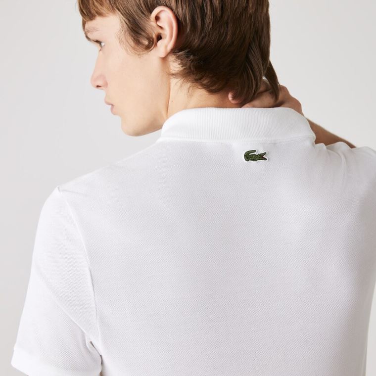 Lacoste Slim Fit Solid Algodão Piqué Polo With Badge Branco | lSJohgpM