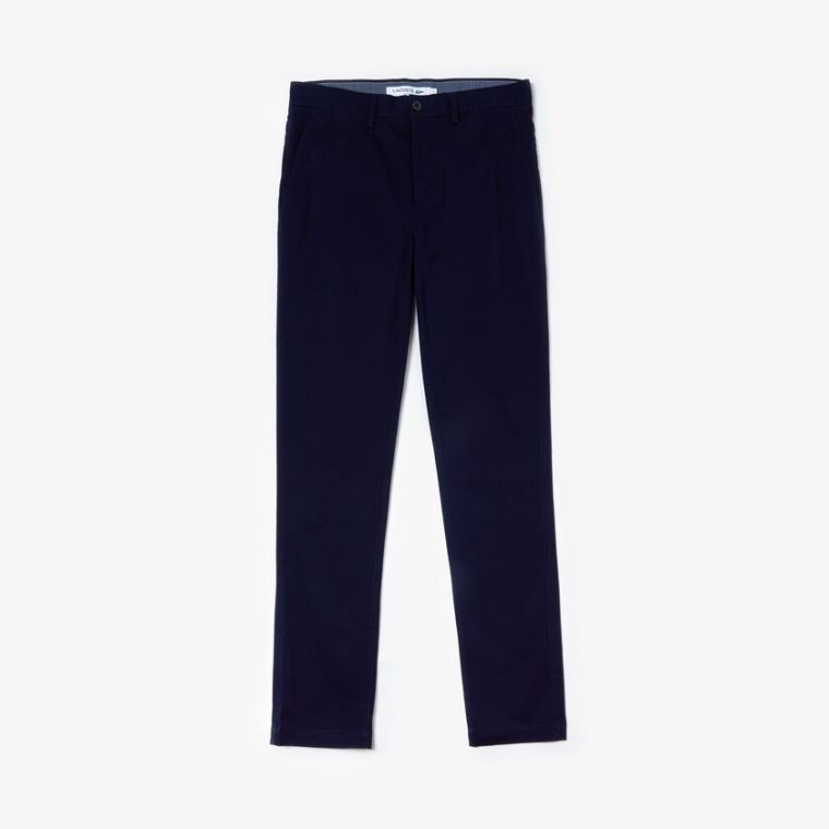 Lacoste Slim Fit Stretch Gabardine Chino Pants Azul Marinho Azuis | YweSn6Tz