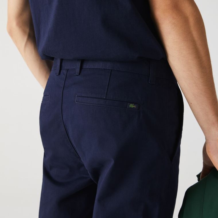 Lacoste Slim Fit Stretch Gabardine Chino Pants Azul Marinho Azuis | YweSn6Tz