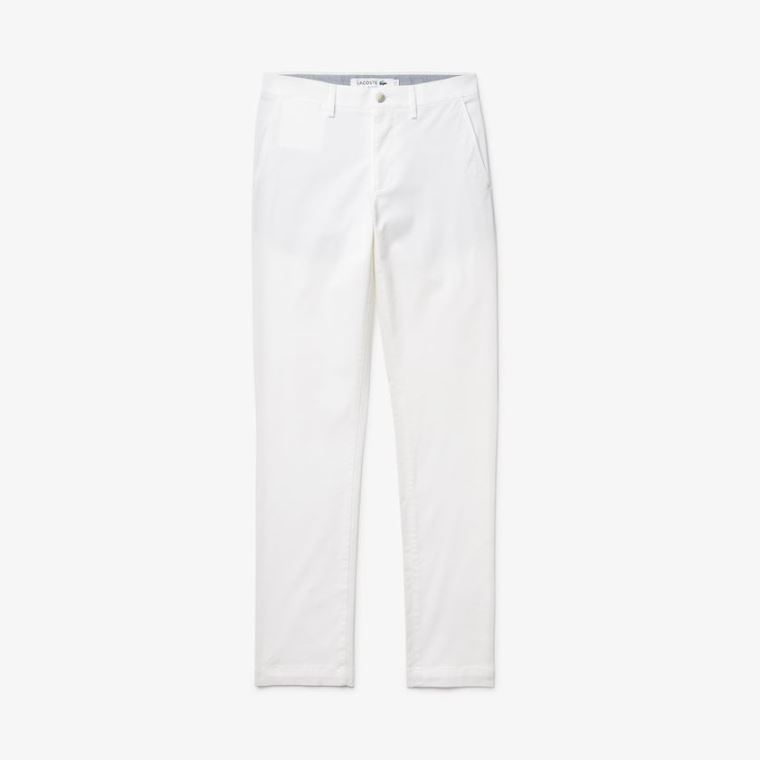 Lacoste Slim Fit Stretch Gabardine Chino Pants Branco | bZMKHRZI