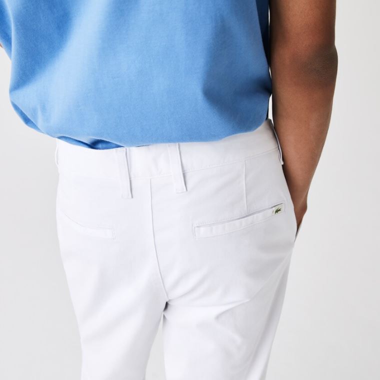 Lacoste Slim Fit Stretch Gabardine Chino Pants Branco | bZMKHRZI