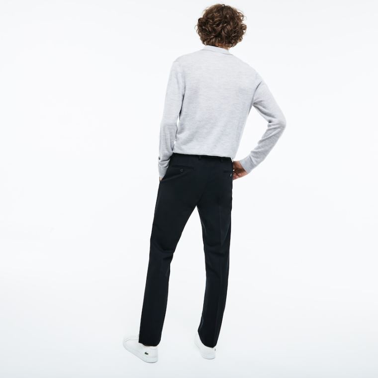 Lacoste Slim Fit Stretch Twill Chino Pants Azul Marinho Azuis | UxKfp1EC