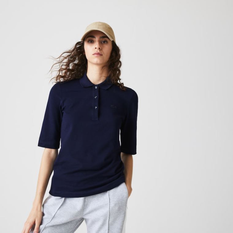 Lacoste Slim Fit Supple Algodão Polo Azul Marinho Azuis | pyOSbyh4