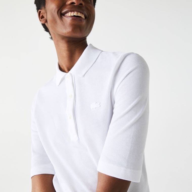 Lacoste Slim Fit Supple Algodão Polo Branco | MFriI9Vz